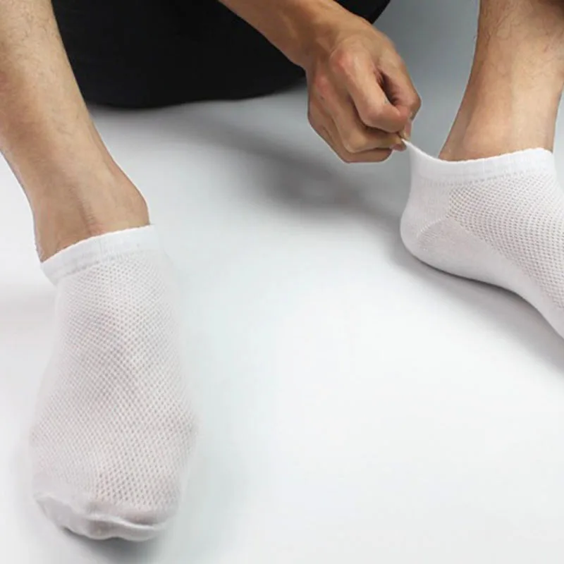 1/5 Pairs Men Cotton Socks Summer Breathable Invisible Boat Socks Nonslip Loafer Ankle Low Cut Short Sock Male Sox for Shoes