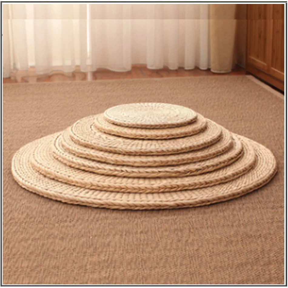 

Hand woven meditation Yoga cushion thin Meditation floor floating window Cushion fragrant cattail Buddhist kneeling Futon