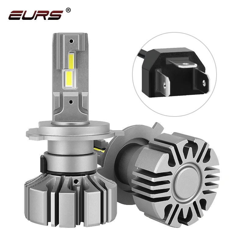 EURS S5 H7 H8 H11 H9 Fanless Led Car Fog Light Bulb 60W 12V 6000K Canbus Auto Led Headlight Lamp Car styling