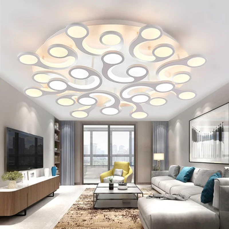 

Contemporary ceiling living room lighting for room Round Acrylic bedroom fixture led AC110-260 indoor Chandelier Ceiling Fixture