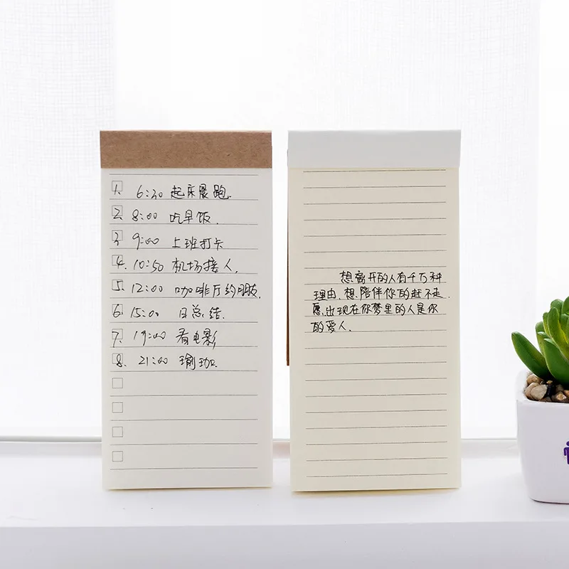 Kraft Cover Schedule Notebook Mini Portable Agenda Planner Check List Blank Memo Grid Notepad Stationery Office School A6955