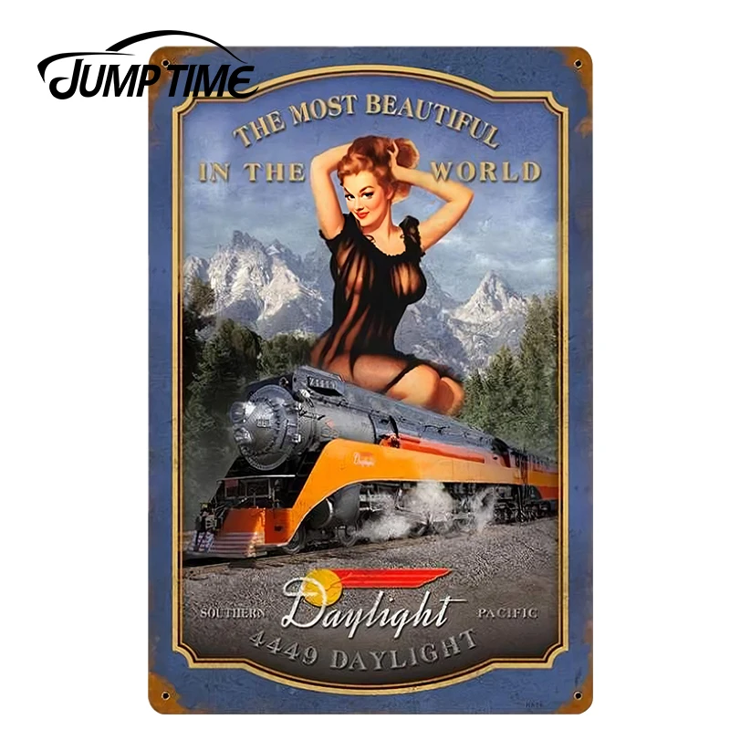 JumpTime 13cm x 8.6cm Retro Daylight Sexy Pin-Up Girl Sticker 3D Car Decal Windows Waterproof Hood Protective Film