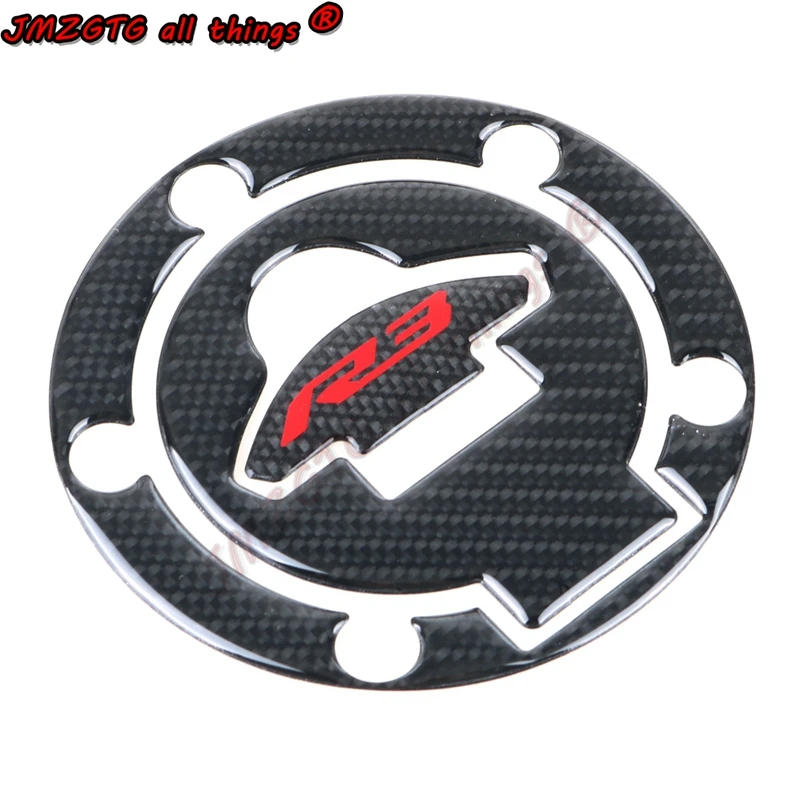 For YAMAHA R3 R25 2014-2020 Motorcycle Fuel Cap Cover Decal Sticker 3D Carbon Look