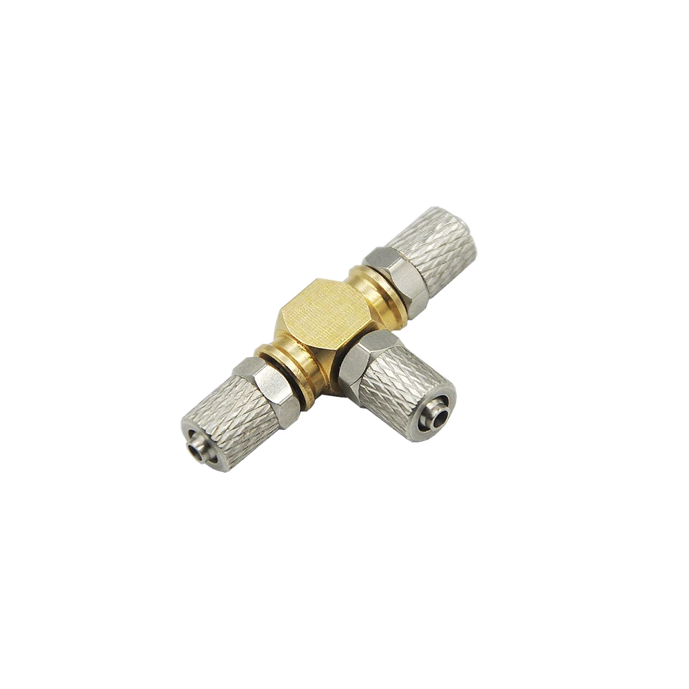 3CH Mini Hydraulic Copper Connector T/Y Type Multi Oil Way Fitting For RC Excavator DIY Engineering Vehicle Model Toy Accessorie