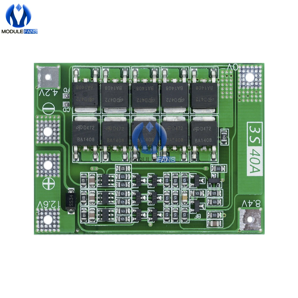 3S/4S Bms Balance 20A 30A 40A 60A 12V/24V Li-ion Lithium Battery Charger Protection Board 18650 BMS Equalizer Enhance/Balance