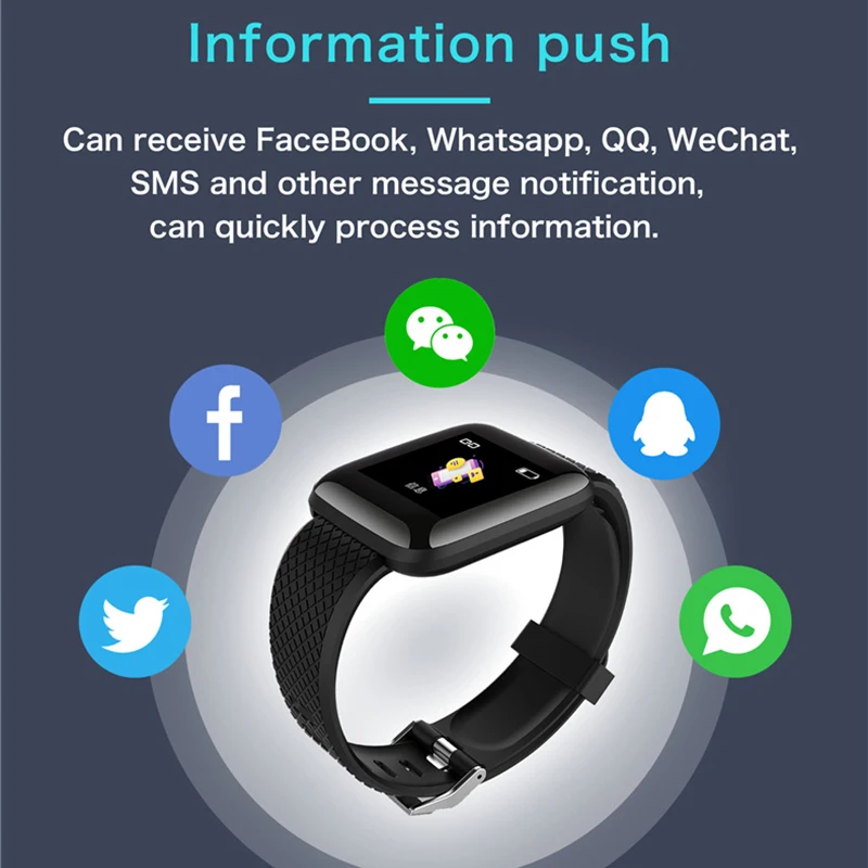 Smart Watch Men Women Message Bracelet Birthday Gift Sport Fitness Tracker D13 Smartwatch Wristwatches 116 Plus