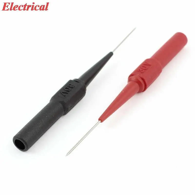 

1 Black 1 Red Universal Probe Test Pin 4mm Socket for Digital Multimeter Meter