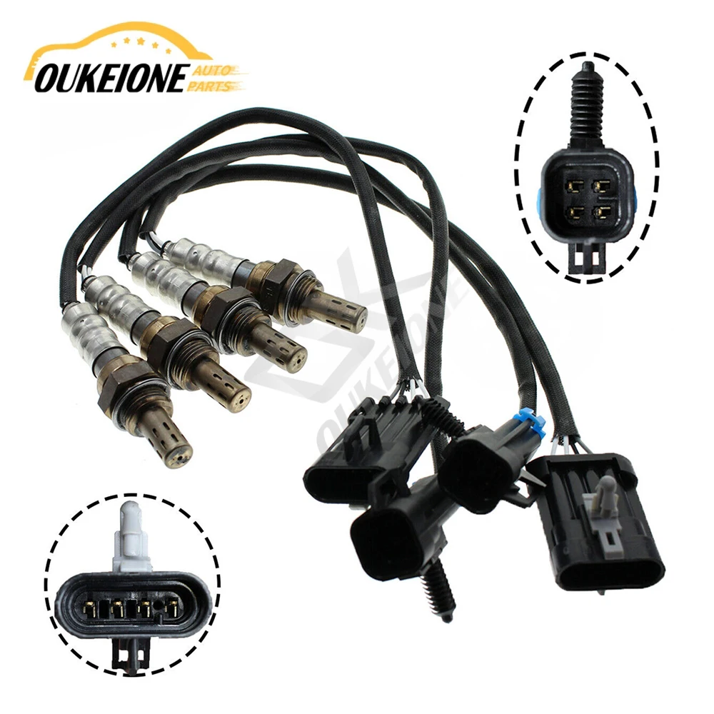 

4pcs 4Wires Lambda Oxygen Sensor for 1996 1998 2000 2002 Chevrolet C1500 K1500 GMC Sierra Silverado Front Rear 234-4018 234-4012