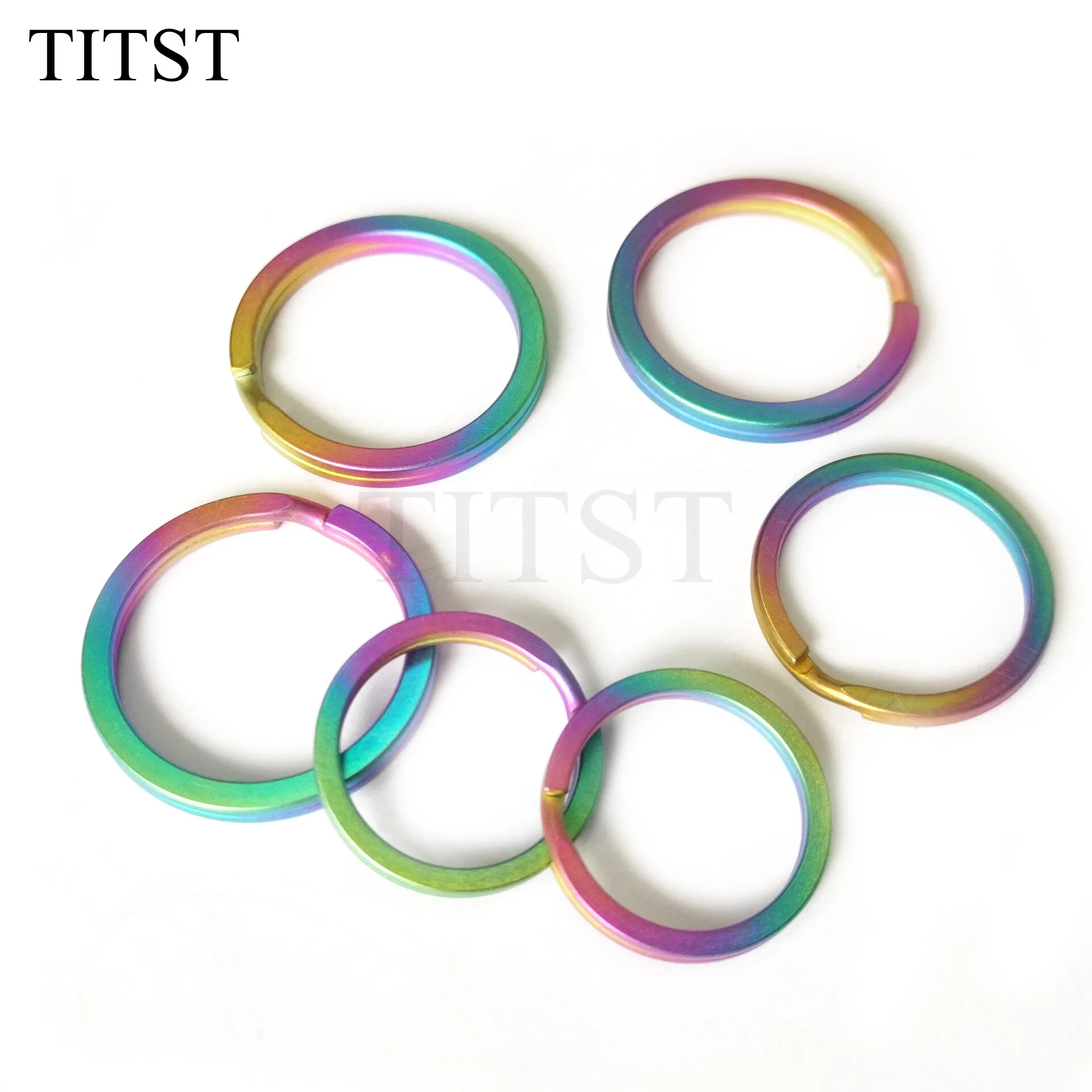 

TITST 18mm 25mm 28mm 32mm Titanium Key Ring Pocket Tool Mini Split Keychain Circle Clip ( one lot = 10pcs )