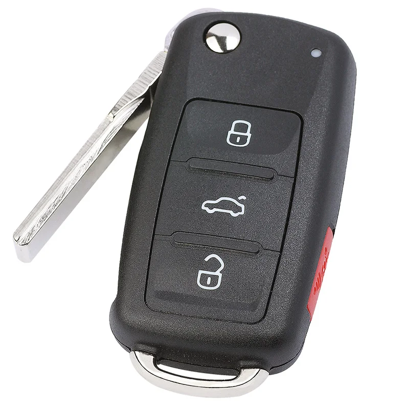 KEYECU 315MHz ID48 Chip NBG010206T 5K0 837 202 AK 3+1 4 Button Keyless-Go Flip Folding Remote Key Fob for Volkswagen 2011-2017