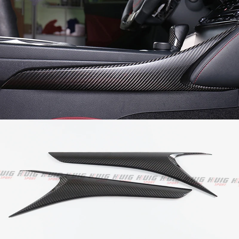 Real Dry Carbon Fiber Car Gear Shift Side Center Console Trim Panel Cover For Lexus IS 250 IS250 IS300h IS350 F Sport 2014-2017