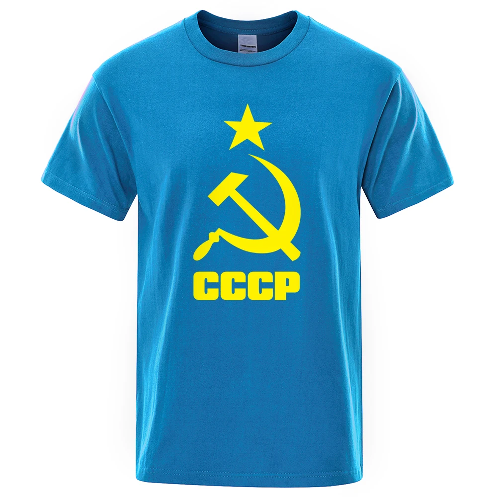 CCCP Russian T Shirts Men USSR Soviet Union Man Short Sleeve Tshirt Moscow Mens Tees Brand O Neck Tops Cotton Oversize Clothing