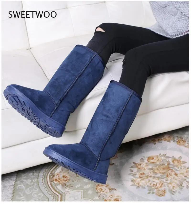 Black Platform Snow Boots Winter Ladies Winter Boots Furry Boots Platform 41 Size Thigh Knee High Boots High Heels