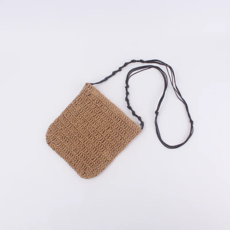 

2023 Straw Shoulder Crossbody Bag , Wild Mobile Phone Small Square Bag Solid Color Straw Woven Bag