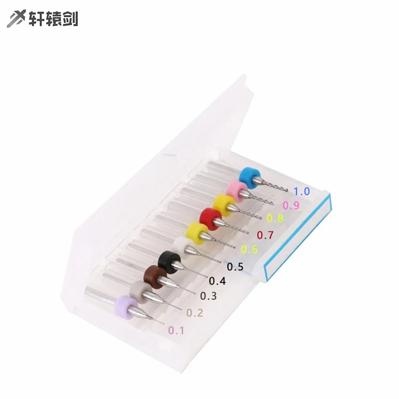 10 pces 0.1-1mm pcb micro mini broca placa de circuito de impressão carboneto micro broca bit conjunto de ferramentas