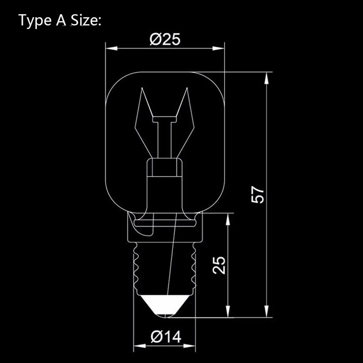 25W 220-240V Oven Bulb High Temperature Bulb E14 300 Degree Oven Toaster Steam Light Bulb Cooker Hold Lamp