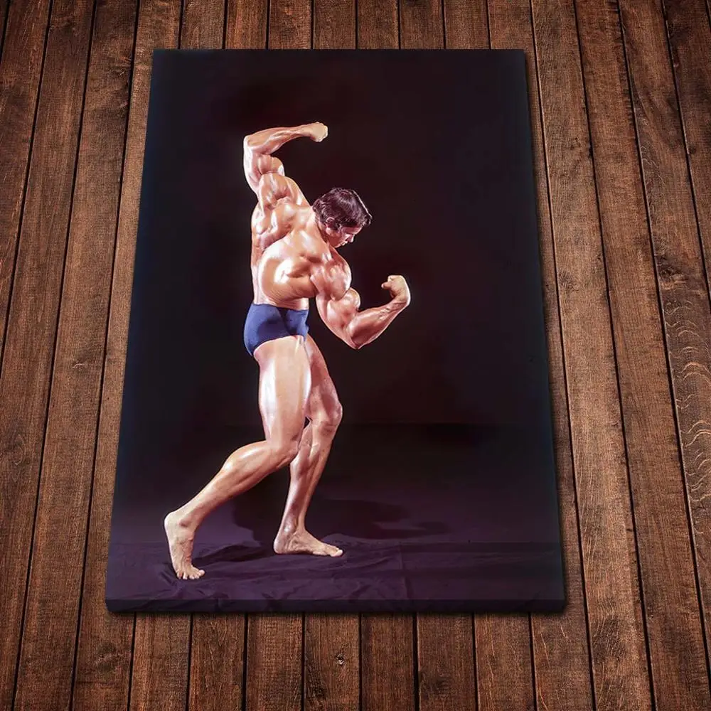 Arnold Schwarzenegger Bodybuilding Training Wall Art Canvas Painting Picture Poster and Print Gallery Living Room Home Decor