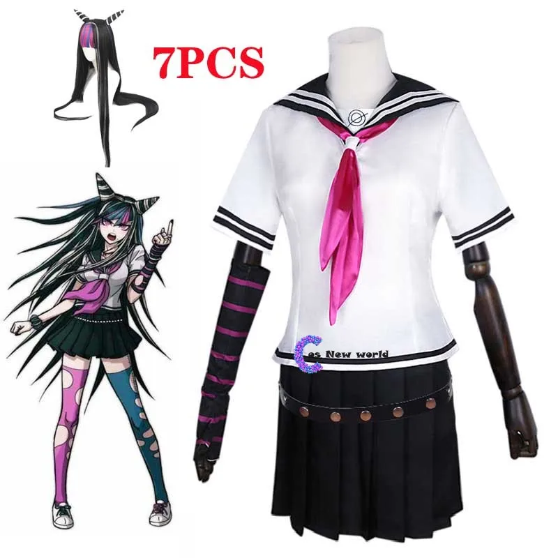 

Anime Super DanganRonpa Ibuki Mioda Cosplay Costume Dress Uniform Suit Halloween Carnival Party Costumes Wigs Skirt Full Set