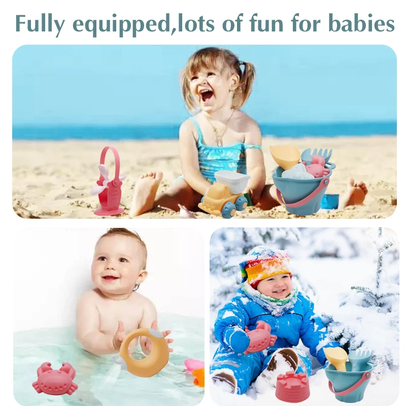 Baby Beach gioco giocattolo giocattoli per bambini giocattoli in Silicone Soft Sand Beach Set Kit giocattoli per giochi da spiaggia Sand Water Play