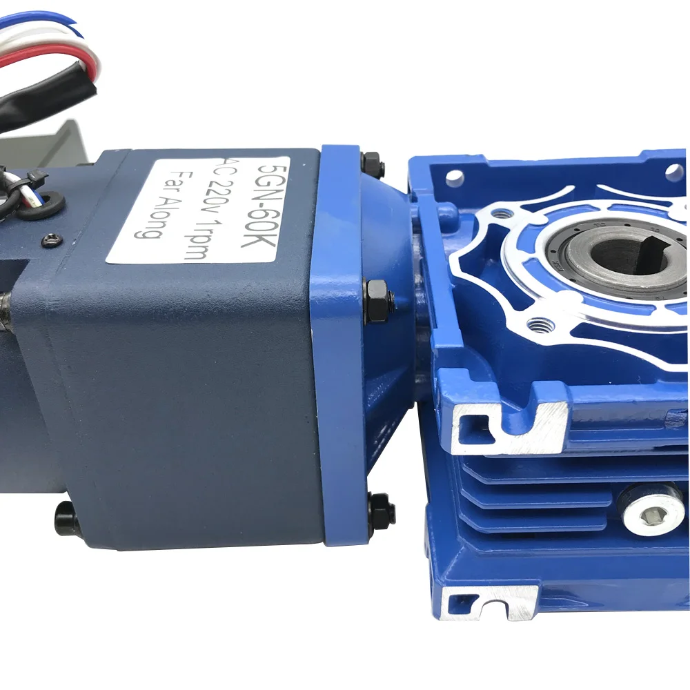 220V High Torque AC Worm Gear Motor 0.07-5RPM AC 220V Two-Stage Reducer 50/60Hz 120W With Speed Controller Reversible Self Lock