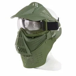 Máscara de Paintball suave para Tiro Táctico, protección facial completa, Anti-UV, a prueba de viento, Google, ejército militar, protección para el cuello