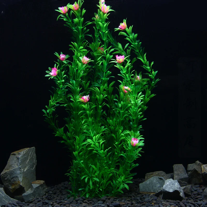 80cm Artificial Aquati Grass Large Plastic Aquarium Plants Fake Water Weed Tree Simulation Landscape For Fish Tank Decoration