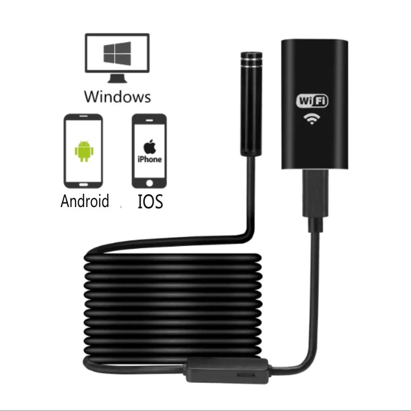 720P HD Endoscope Camera WIFI 2M/5M For IOS Android Waterproof video photo recorder for Engine Borescope Pipe 8mm with 8 LEDs