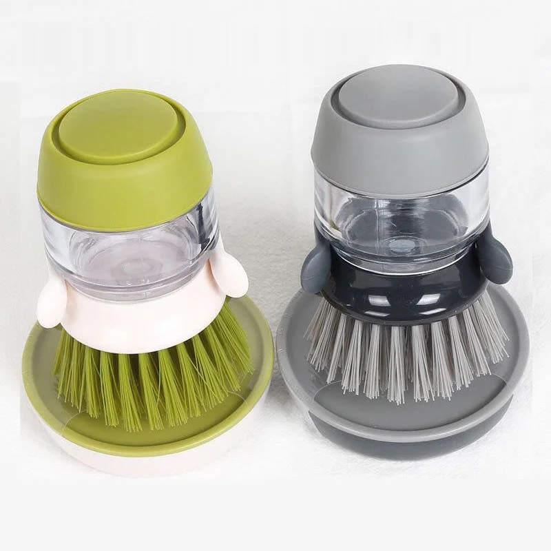 Kitchen Cleaning Brush with Detergent Brusher Stand Tableware Pot Household  Cleaner dispenser Degreasing and Descaling Product