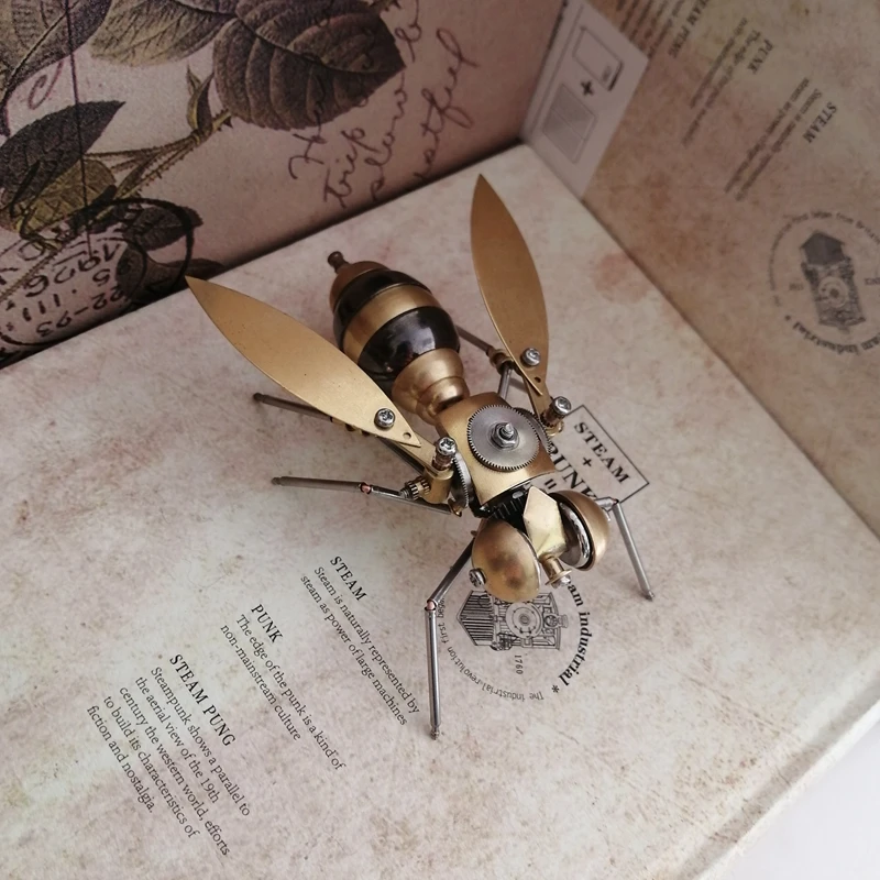 Steampunk Mechanical Insect ornaments Full Metal Bee Model Feature Handmade Crafts Home Furnishing Creative Decoration