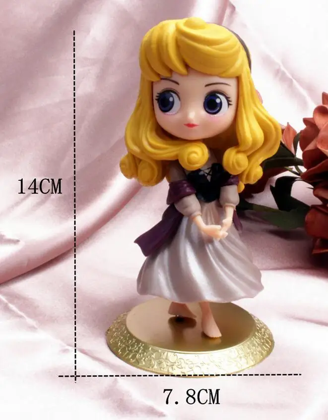 15cm Disney Princess Figure Sleeping Beauty Bo Peep Sheep Girl Jasmine Snow White PVC Model Mini Cake Figure Decal Toys