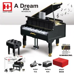 Creative APP Control Playable Grand Piano Set Bluetooth Speaker  Assembly Model Building Blocks Bricks Kids Toy Christmas Gifts