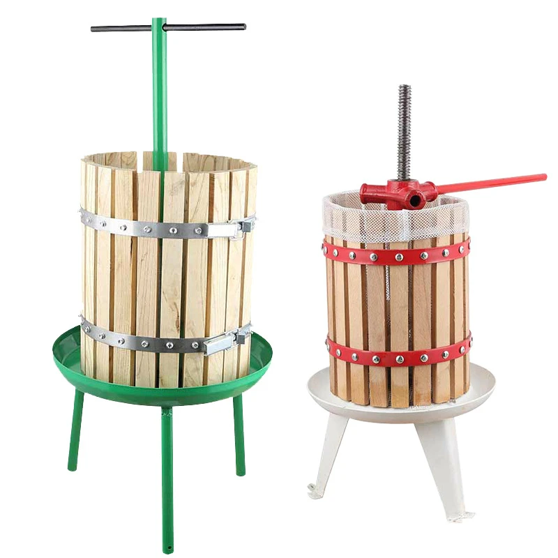 

6L Manual Juicer Wood Press Drum Grape Press Fruit and Vegetable Press