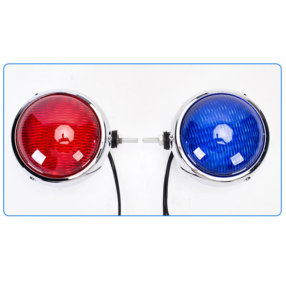 1 Set 12V LED stroboscopi luci della polizia per moto luci stroboscopiche rotonde Patrol moto luci lampeggianti anteriori rosso blu