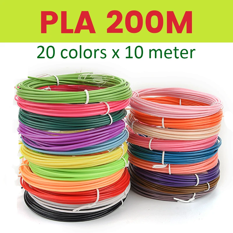 PLA ABS Filament Rods Refills For 3D Pen 3D Printing Pen Material 9M/50M/100M/200M 1.75mm Filament No Smell for 3D Pencil