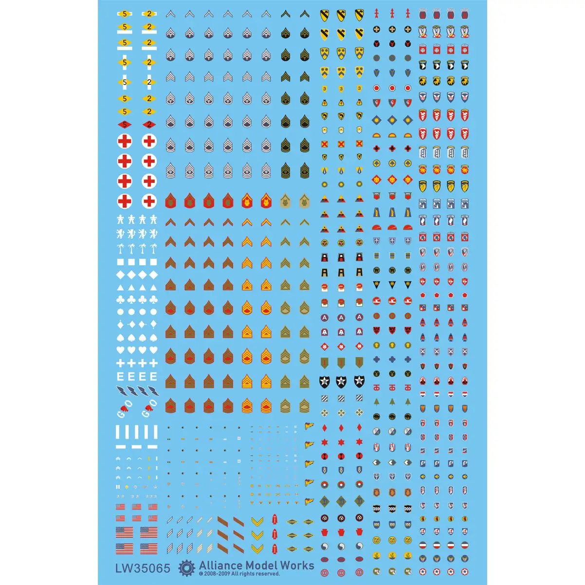 AM-WORKS LW35065 1/35 WWII US ARMY Insignia Set - Decals