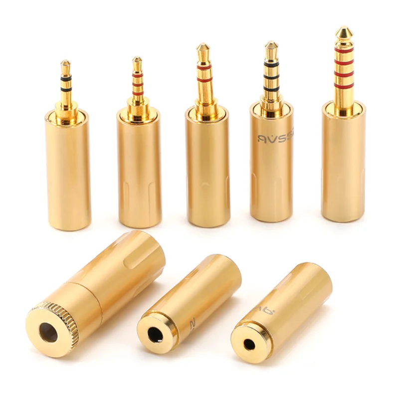 1Pcs Pearl Gold/Nickel 3.5mm Headphone Cable 4.4 Balance 2.5 Male and Female Plug Extension Welding Jack Fever accessories