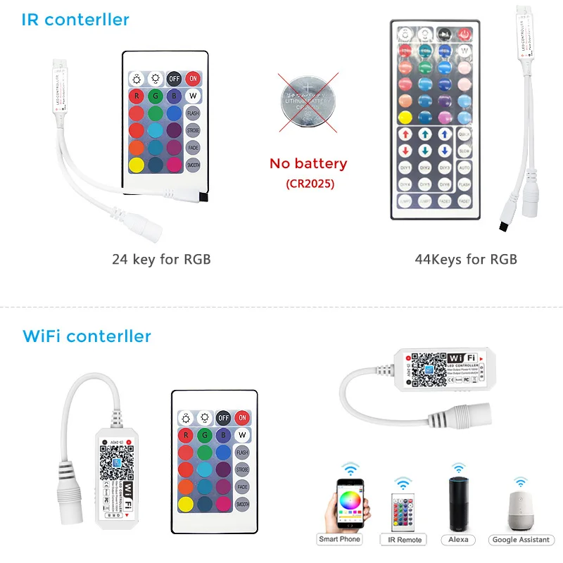 Elastyczna taśma LED RGB, 5 m, 10 m, 15 m, 5050, pasek, wstęga, DC 12 V, oświetlenie ze zdalnym sterowaniem na podczerwień, do domu, kuchni,