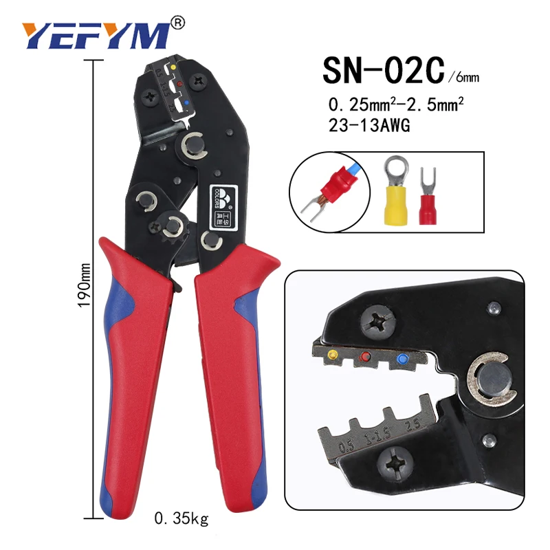 Crimping Pliers for TAB 2.8 4.8 6.3/C3 XH2.54 3.96 2510/tube/non insulation terminals SN-48B 10 jaws electrical clamp kit tools