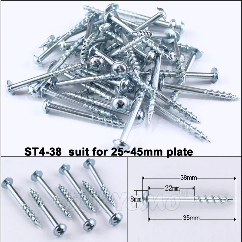 100pc/lot Self-tapping Screw galvanized Self Tapping Screws for Pocket Hole Jig Inclined hole locator