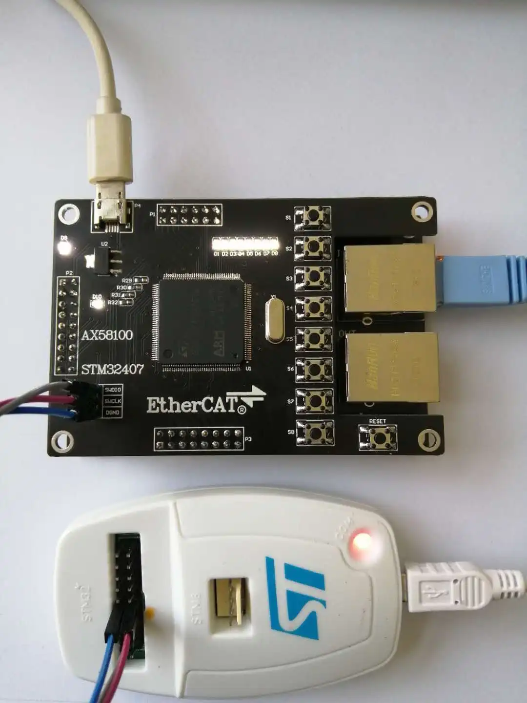 EtherCAT Slave AX58100 Development Board STM32F407ZGT6 SPI/FSMC Communication