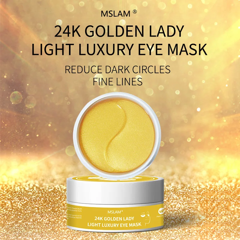 MSLAM 24K Serum Anti Wrinkles Remove Dark Circles Moisturizing Eye Patches Reducing Eyes Fine Lines Skin Care