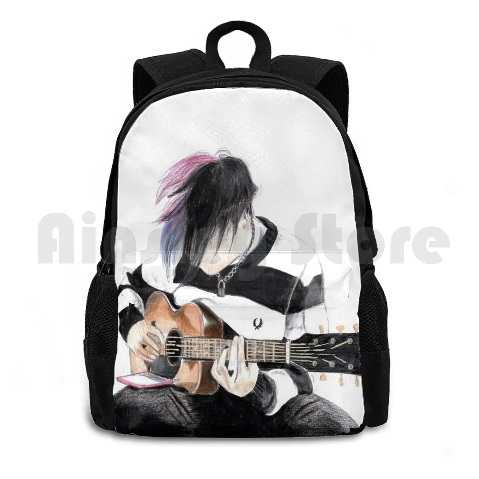 Yungblud Guitar Outdoor Hiking Backpack Waterproof Camping Travel Yungblud Guitar Music Acoustic