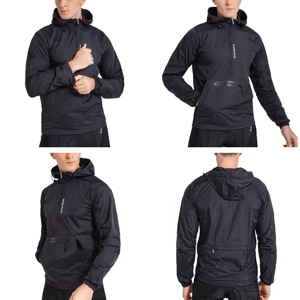 WOSAWE Windproof Running Jackets Storage Pockets Water Repellent Women Men's Gym Cycling Sportswear Windbreaker Sweater