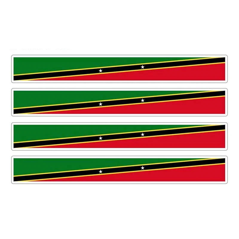 

Hot 4pcs Patriotic Stickers Flag Stripes Vinyl PVC 13cm X 1.7cm Car Motorcycle Tuning St Kitts and Nevis Car Sticker
