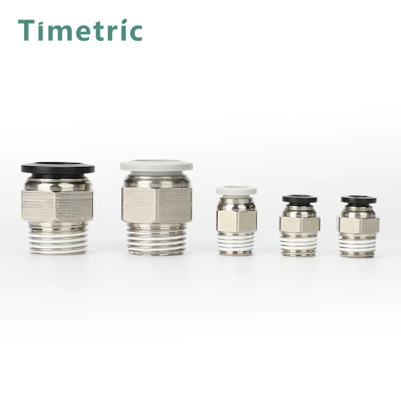 Series Male Thread Plastic Brass Pneumatic Parts Throttle Valve Fittings Air Quick Connector Element One Touch Push