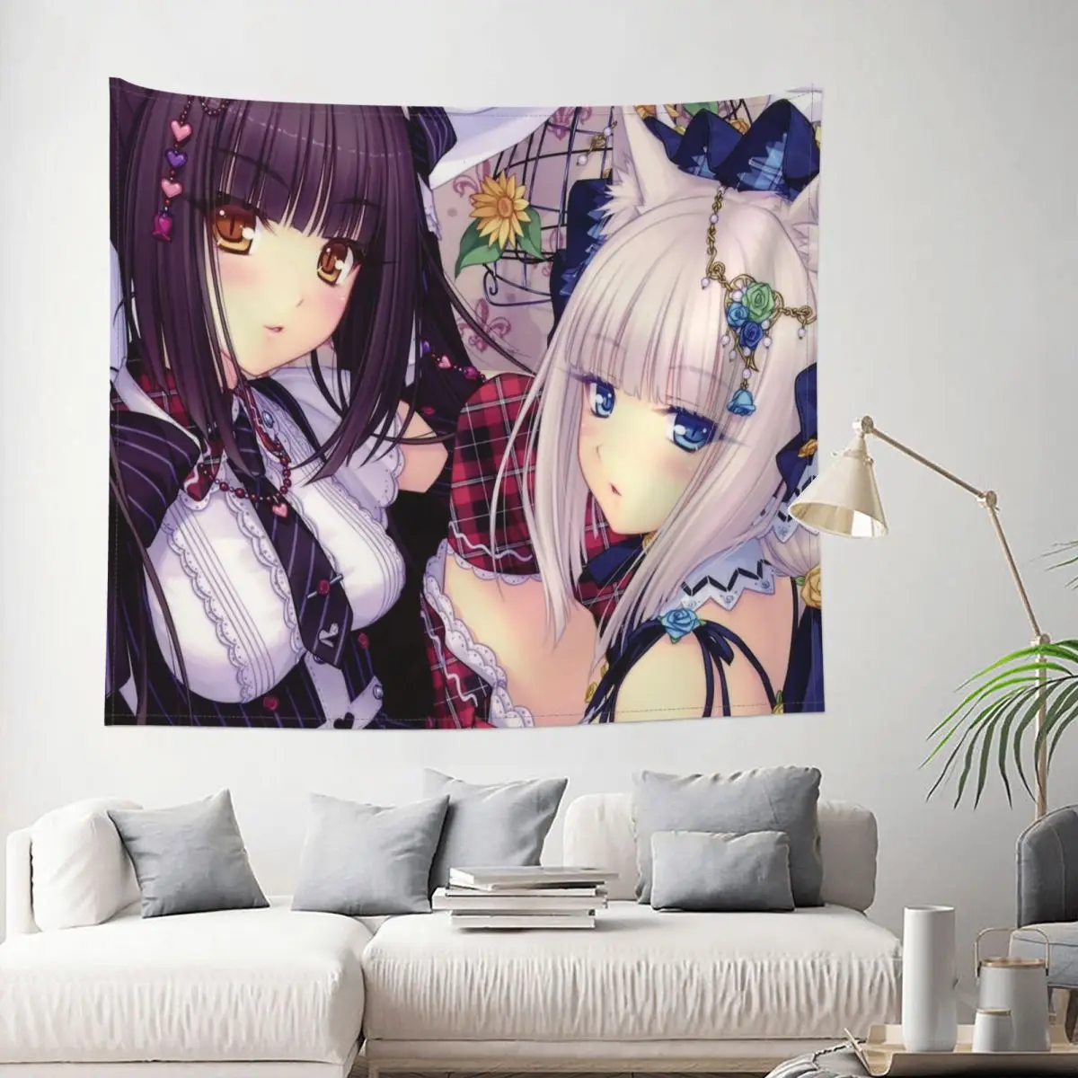 NEKOPARA Cute Tapestry Hippie Polyester Wall Hanging Anime Game Kawaii Home Decor Table Cover Witchcraft Wall Carpet