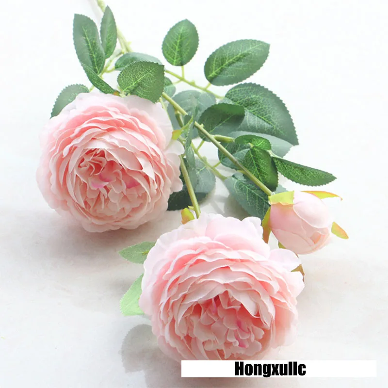 

5 Pcs/Lot 3 Heads Silk Peony Rose Artificial Flowers Flores For Flower Wall Wedding Decoration Wreath Home Display Fake Peony