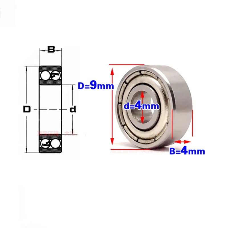 50/100/500pcs miniature ball bearings 684ZZ 4*9*4mm L-940ZZ deep groove ball bearing 684 684Z 684-2Z 4x9x4