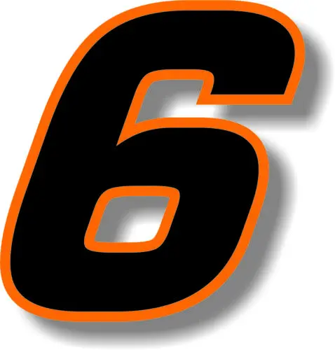 Fuzhen Boutique Decals Exterior Accessories Car Custom Race Number Square Font Black with Orange Border Sticker Graphic