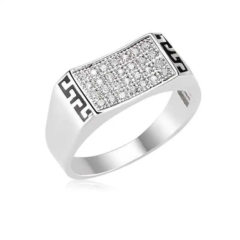 ​Silver Rabia Sign Men's Ring - 925 Sterling Men's Jewelry Wedding Birthday Gift - Box - - Male - Fashion - Botiva - Size - Turkish - Patterned Embroidery